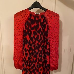 Moschino red silk tunic dress, size 6, like new